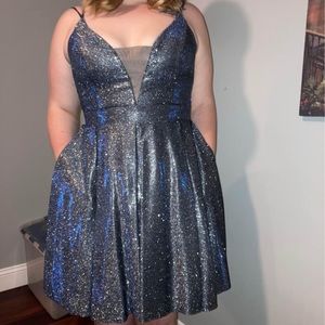 short iridescent formal dress
